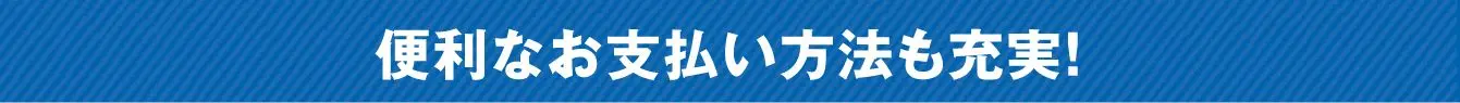 便利なお支払い方法も充実！